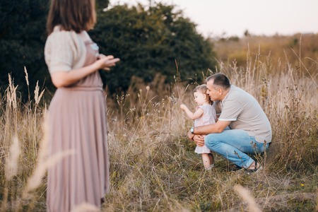 family in a field