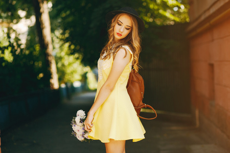 girl in a hatの写真素材