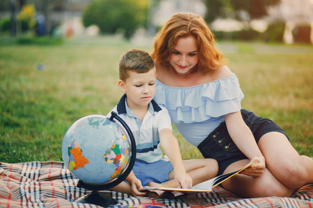 mother with sonの写真素材