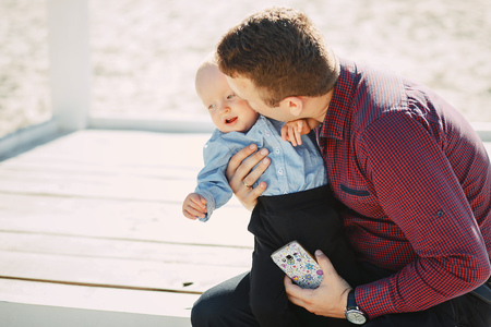 father with sonの写真素材