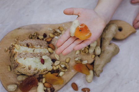 Cake with nutsの写真素材