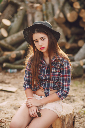 girls with horsesの写真素材