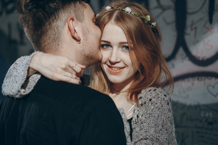 couple in cityの写真素材