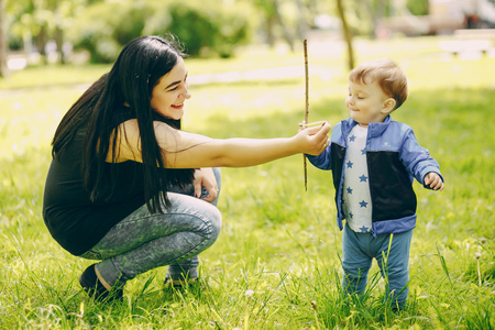 mother with sonの写真素材