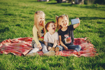children in the parkの写真素材