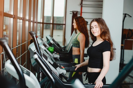 girls in a gymの写真素材