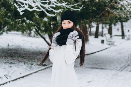 girl in winter parkの写真素材