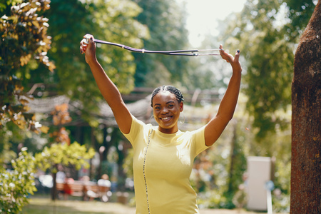 Black girl with stethoscopeの写真素材