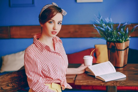 beautiful pin-up girlの写真素材