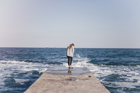 girl by the seaの写真素材