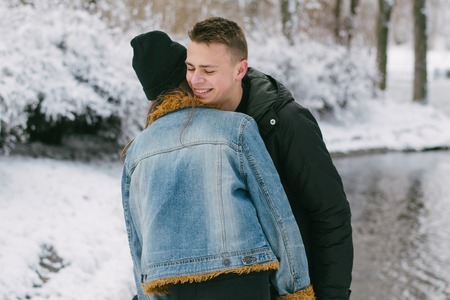 couple in winterの写真素材
