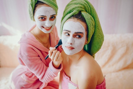 Girl with cosmeticの写真素材