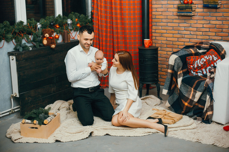 Christmas familyの写真素材