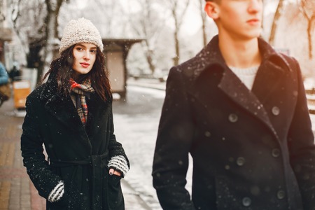 couple in a cityの写真素材