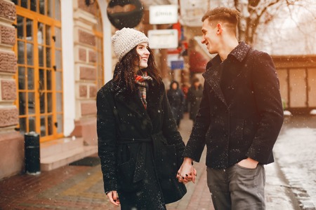 couple in a cityの写真素材