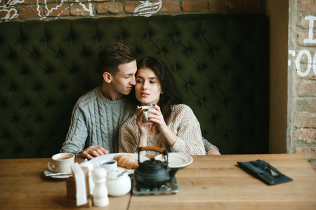 couple in a caffeeの写真素材
