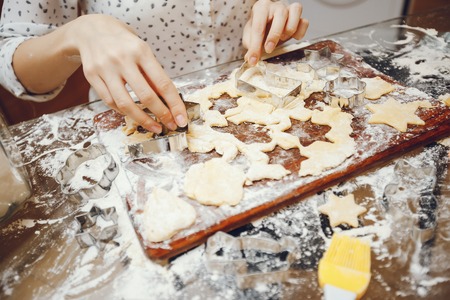 woman in a kitchenの写真素材