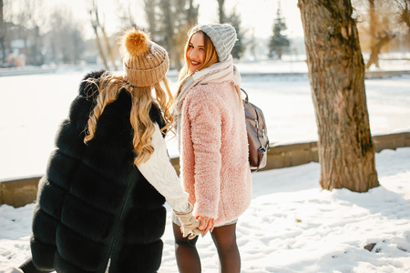 girls in winter