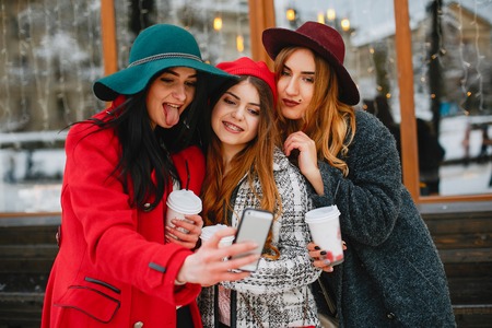Stylish girls  happy and joyful