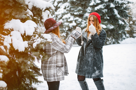 girls in winter