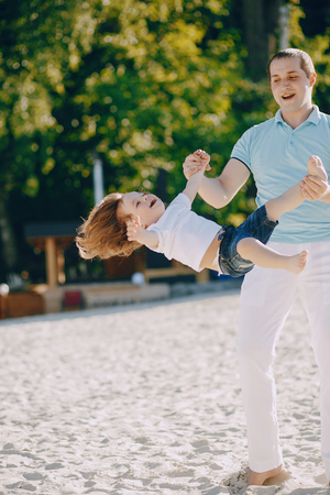 father with sonの写真素材