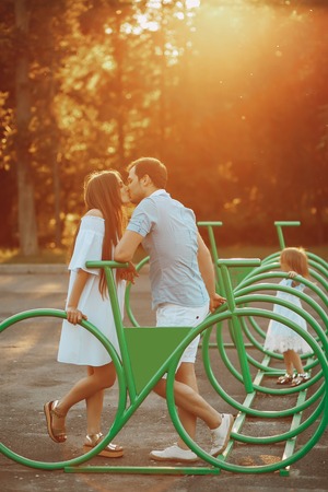 couple in a parkの写真素材