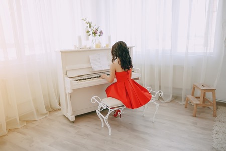 lady with pianoの写真素材