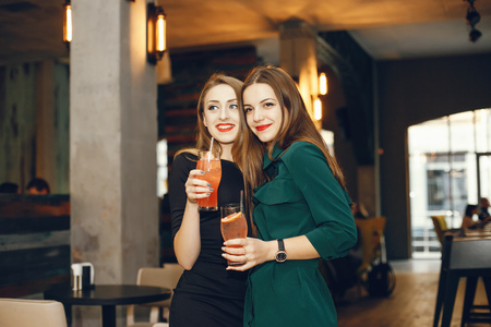 girls with cocktailsの写真素材