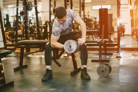 A guy in a gymの写真素材