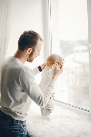 father with sonの写真素材