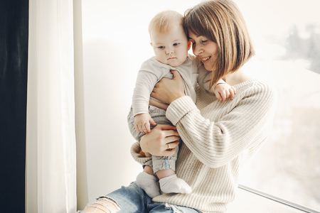 mother with son