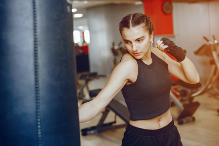 girl in a gymの写真素材