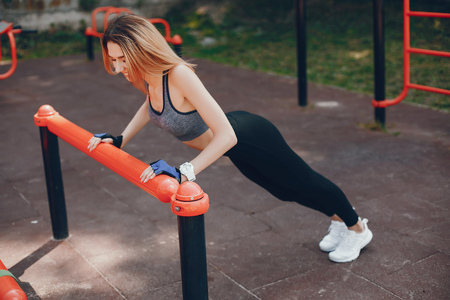 Beautiful girl doing sports