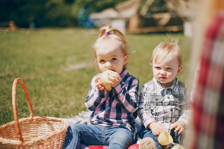 Family at a picnicの写真素材