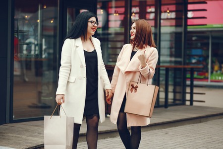 girls love shoppingの写真素材
