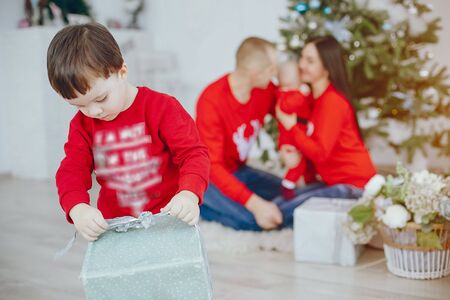 Family at homeの写真素材