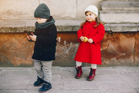 litlle kids in a parkの写真素材