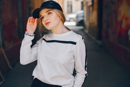 fashion girl in a city