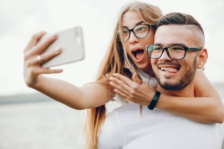 girl with boyfriendの写真素材