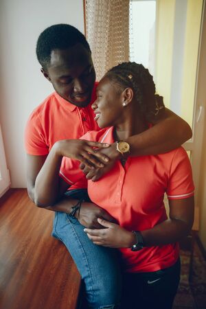 pretty afro coupleの写真素材