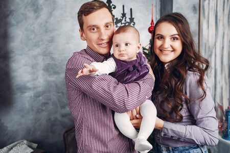 Beautiful family spend time at home