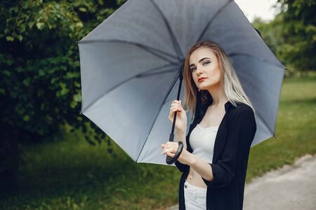 Girl in a parkの写真素材