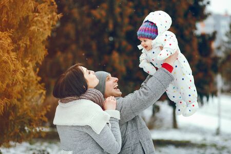 Winter familyの写真素材