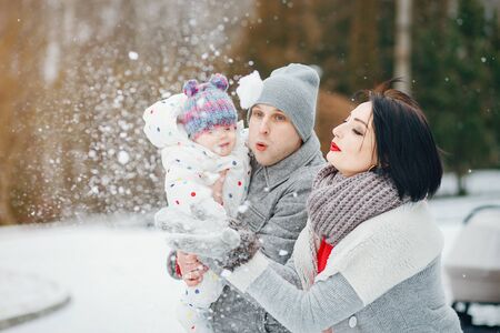 Winter familyの写真素材