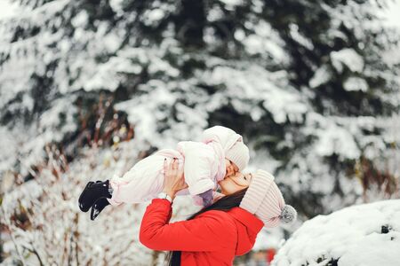 Mother with little daughterの写真素材