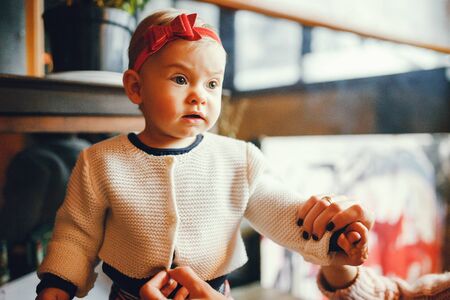 Mother with little daughterの写真素材