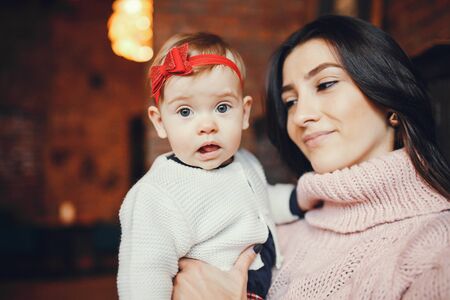 Mother with little daughterの写真素材