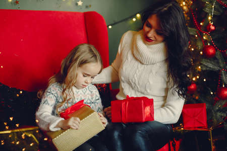 Mother with cute daughterの写真素材