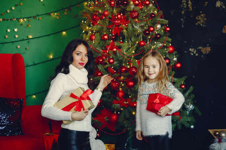 Mother with cute daughterの写真素材