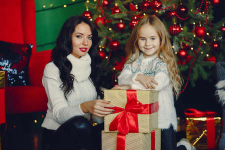 Mother with cute daughterの写真素材